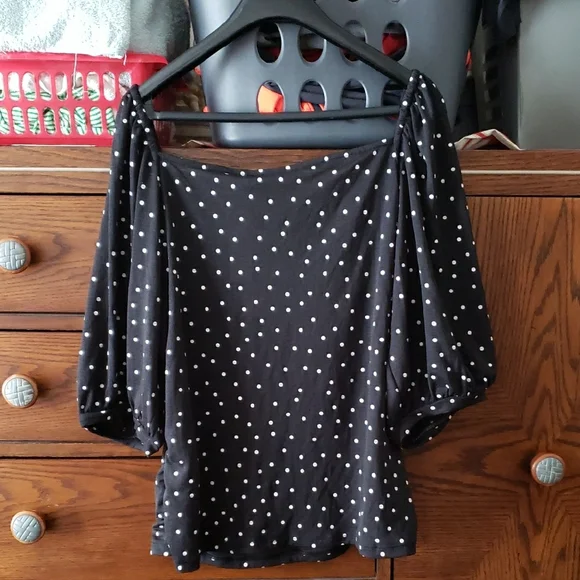 Reitmans Black and White Polka Dot Blouse - Picture 8 of 8